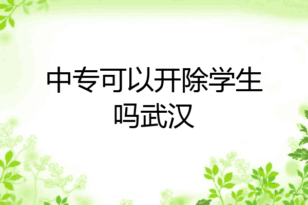 中專可以開除學生嗎武漢