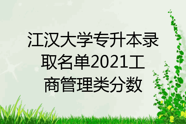 江汉大学专升本录取名单2021工商管理类分数