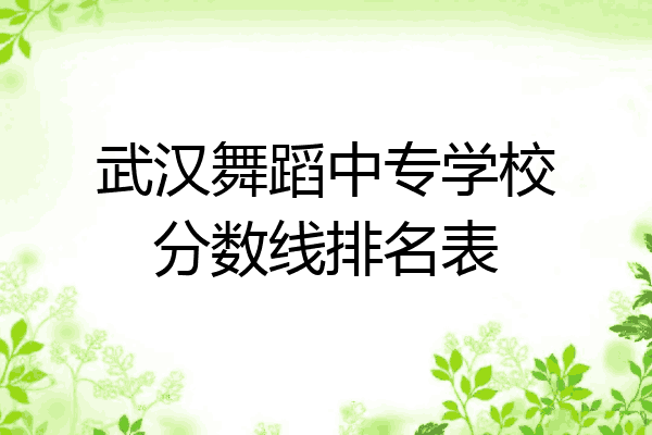 武漢舞蹈中專學校分數線排名表