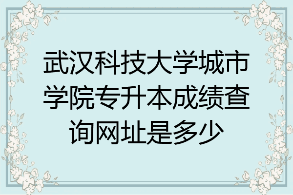 武汉科技大学城市学院专升本成绩查询网址是多少