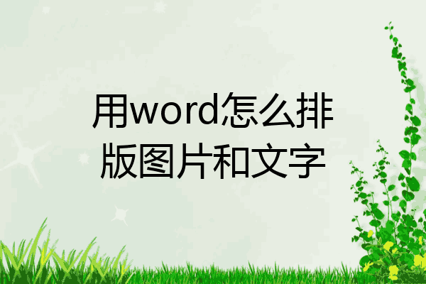 文字和图片怎么排版图片