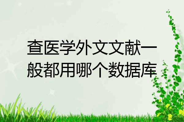 查医学外文文献一般都用哪个数据库