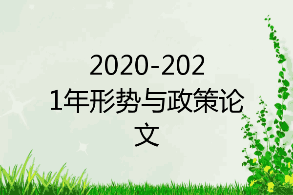 2020-2021年形势与政策论文