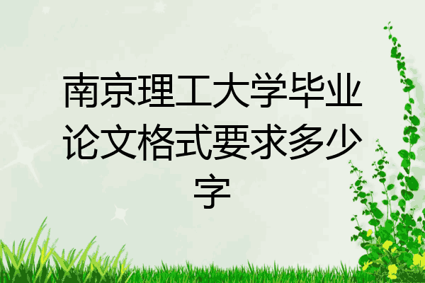 南京理工大学毕业论文格式要求多少字