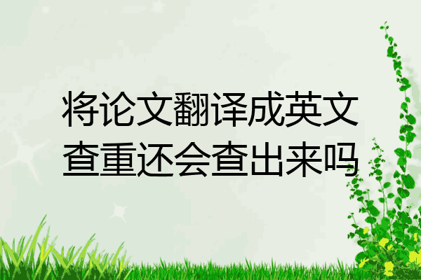 將論文翻譯成英文查重還會查出來嗎