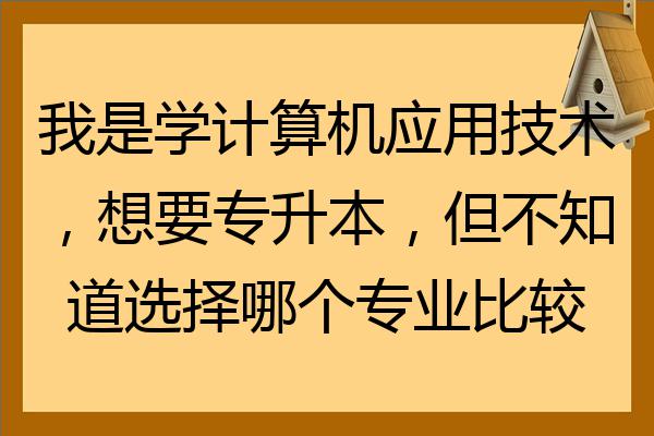 我是學計算機應用技術想要專升本但不知道選擇哪個專業比較