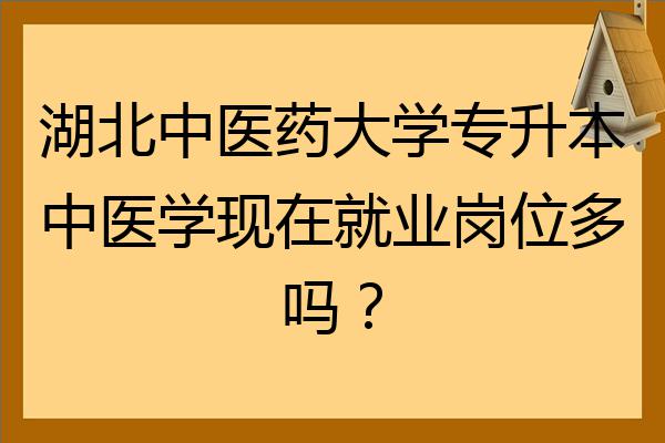 湖北中医药大学专升本中医学现在就业岗位多吗