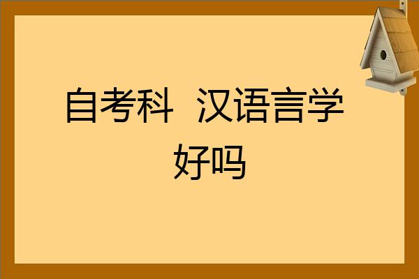 自考科 汉语言学 好吗