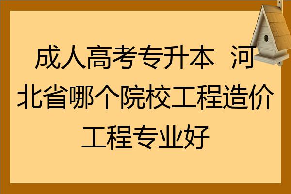 成人高考專升本河北省哪個院校工程造價工程專業好