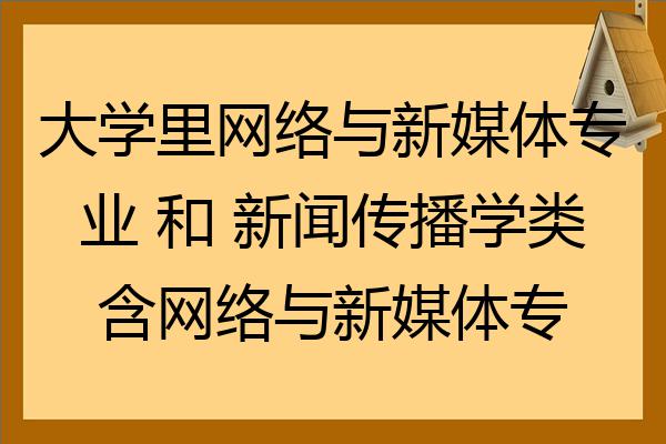 大學裡網絡與新媒體專業和新聞傳播學類含網絡與新媒體專