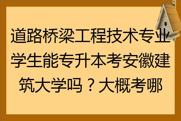 道路橋樑工程技術專業學生能專升本考安徽建築大學嗎大概考哪